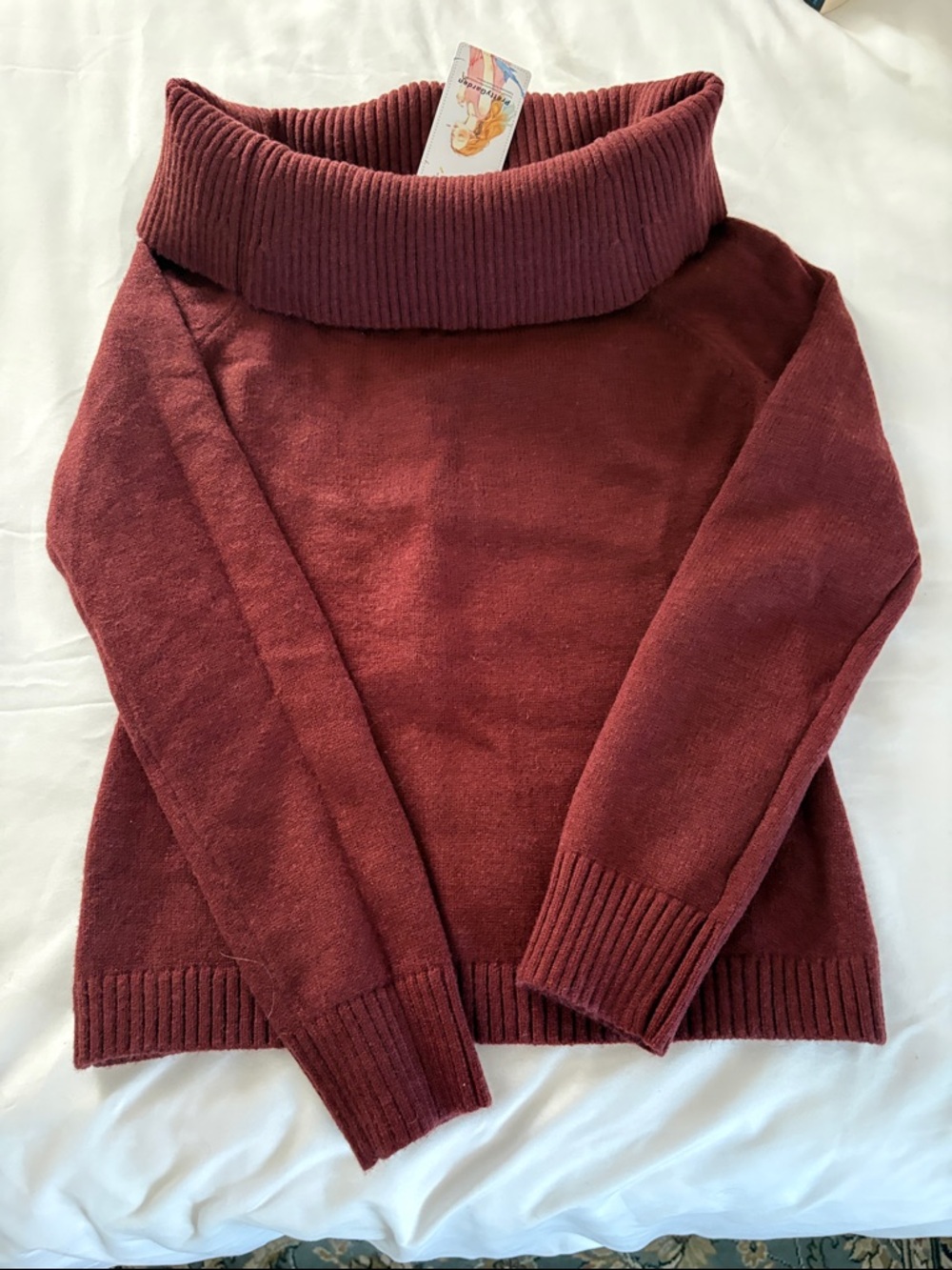 Cozy Women's Turtleneck Sweater in Deep Burgundy